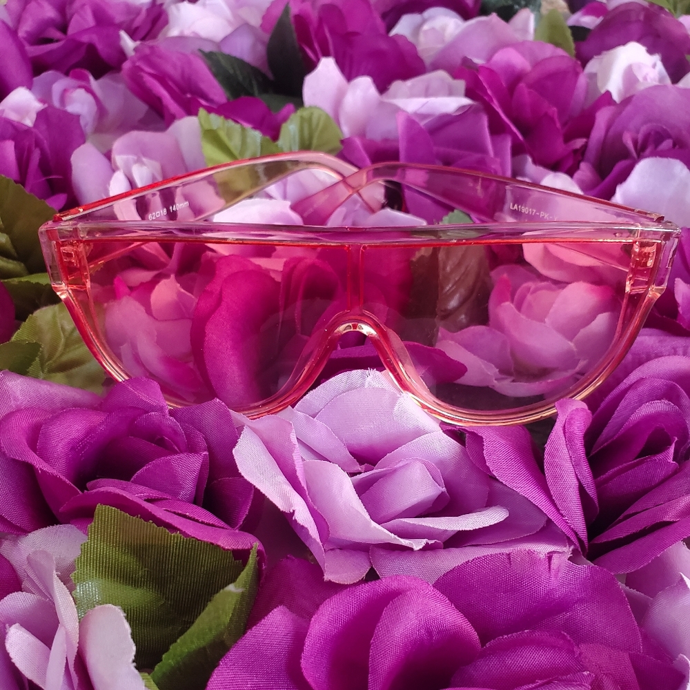 Clear pink sunglasses